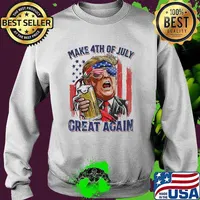 Make 4th of July Great Again Trump president beer Sweater