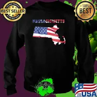 MASSACHUSETTS UNITED STATES AMERICA PATRIOT USA FLAG T-Shirt Sweater