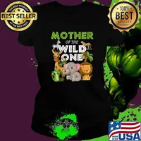 Mother of the Wild One Zoo Birthday Safari Jungle Animal T-Shirt Ladies tee