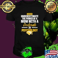 Never underestimate the power of a mom with a Doctorate in Psychology Graduation T-Shirt