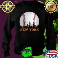 New York NY Skyline Baseball Vintage Met At Gameday T-Shirt Sweater
