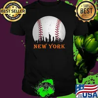 New York NY Skyline Baseball Vintage Met At Gameday T-Shirt