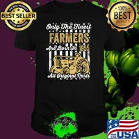 Only the finest farmers are born in 1955 all original parts tractor flag T-Shirt