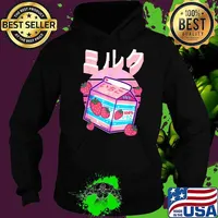 Strawberry Milk Japanese Otaku Anime Kawaii Pink Milk T-Shirt Hoodie