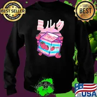 Strawberry Milk Japanese Otaku Anime Kawaii Pink Milk T-Shirt Sweater