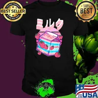 Strawberry Milk Japanese Otaku Anime Kawaii Pink Milk T-Shirt