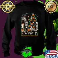 Tis the season to be creepy skeleton pumpkins halloween T-Shirt Sweater
