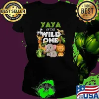 Yaya of the Wild One Zoo Birthday Safari Jungle Animal T-Shirt Ladies tee