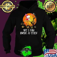 Yes i can drive a stick snoopy witch blood moon halloween Hoodie