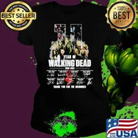 11 years of the walking dead 2010 2021 thank you for the memories signatures s Ladies tee