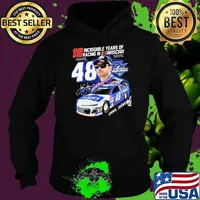 19 in cresible year of racing in nascar jimmie johnson signature s Hoodie