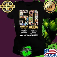 50 years of 1972 2022 abba thank you for the memories signatures s Ladies tee