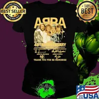 Abba 49th anniversary 1972 2021 thank you for the memories signatures s Ladies tee