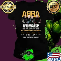 ABBA voyage first new album in 40 years 49th anniversary 1972 2021 thank you for the memories signatures s Ladies tee