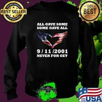 All Gave Some Some Gave All 20 Years 911 Memorial Never Forget Hand Heart Usa Flag T-Shirt Sweater