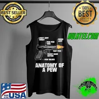 Anatomy Of A Pew Pewer Pistol Looky Aimy Thingy Pew Pew Tube Magic Light Holes Storage Clicky Bang Button Fast Pew Illustration Shirt Tank Top