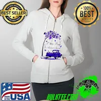 Butterflies I wear Purple for My Aunt Jeep Pandemic Cancer Awareness Shirt Full Zip Hooded