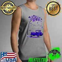 Butterflies I wear Purple for My Aunt Jeep Pandemic Cancer Awareness Shirt Tank Top