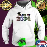 Class of 2034 Grow with me Handprints on back k to 12 shirt T-Shirt Hoodie
