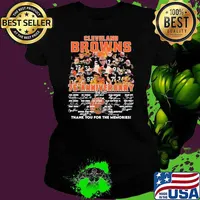 Cleveland browns 75th anniversary 1946 2021 thank you for the memories signatures s Ladies tee