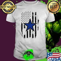 Dallas Jersey Football Proud Vintage CowBoys USA Flag T-Shirt