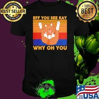 Eff You See KAy Why Oh You Cat Middle Finger Vintage Shirt