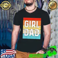 Girl Dad With Daughters Hashtag Father’s Day vintage Shirt Guys V Neck