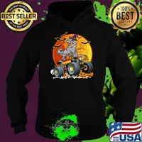 Halloween Dinosaur Zombie Monster Truck Toddler Blood Moon T-Shirt Hoodie