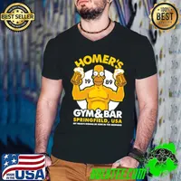 Homers gym and bar springfield usa my head's gonna be sore in the morning beer 1989 s Guys V Neck
