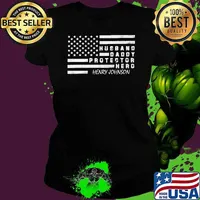 Husband Daddy Protector Hero Flag hirt Ladies tee
