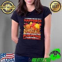I Found The Key To Happiness Surrounding Yourself With Pumpkins And Stay Away From Idiots Shirt Ladies Tee