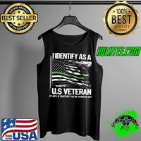 I Identify As A U.S Veteran My Oath Of Enlistment Has No Expiration Date Thin Green Line American Flag Shirt Tank Top
