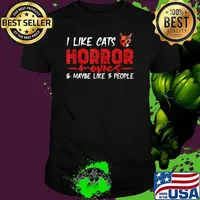 I Like Cats Horror Movies And Maybe Like 3 People Halloween T-Shirt