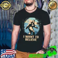 I Want To Believe Big Foot Shirt Guys V Neck