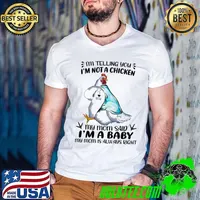 Im telling you im not a chicken my mom said im a baby my mom is always right chicken tattoo s Guys V Neck
