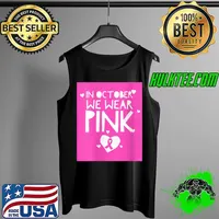 In October We Wear Pink Breast Cancer Awareness Kids Boys T-Shirt Tank Top