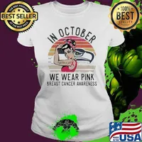 In October we wear Pink Breast Cancer Awareness strong Girl Fight Live a Girl Seattle Seahawks vintage s Ladies tee