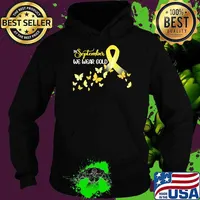 In September We Wear Gold Rainbow Childhood Cancer Awareness T-Shirt Hoodie
