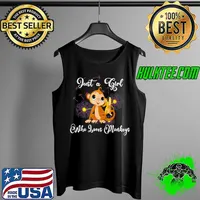 Just A Girl Who Loves Monkeys Animal Dandelion Lover T-Shirt Tank Top