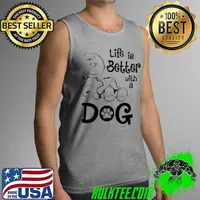 Life is better with a dog Charlie and Snoopy t-s Tank Top