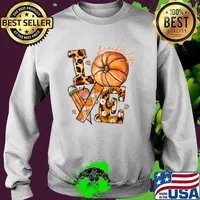 Love Leopard Fall Vibes Thanksgiving Teacher Life Pumpkin T-Shirt Sweater