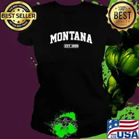 Montana Est 1889 State Athletic Style T-Shirt Ladies tee