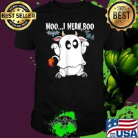 Moo I Mean Boo Ghost Cow Shirt