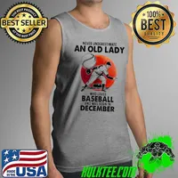 Never underestimate an old lady who loves baseball and was born in December blood moon s Tank Top