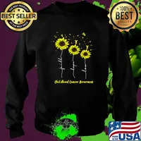 Official childhood Cancer Awareness Sunflower Faith Hope Love T-Shirt Sweater