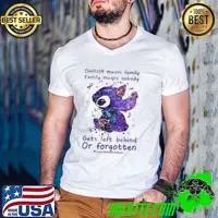 Ohana means family family means nobody gets left behind or forgotten suicide awareness stitch s Guys V Neck