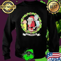 Rick and Morty and Santa Claus Happy Human Holiday Christmas Shirt Sweater