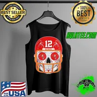 Skull wear helmet football team buccaneers eyes with tampa bay buccaneers logo s Tank Top
