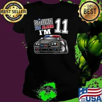 Sound The Alarm I'm 11 Police Car 11th Birthday Boy Shirt Matching Family T-Shirt Ladies tee