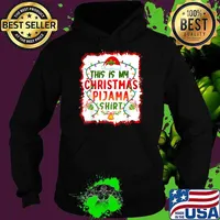 This Is My Christmas Pajama Buffalo Plaid Bleached Printed T-Shirt Hoodie